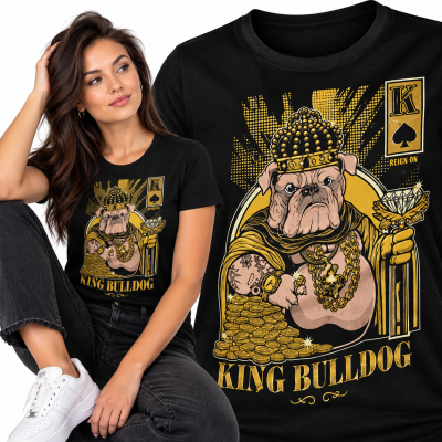 DAMSKA ŚMIESZNA KOSZULKA BULLDOG